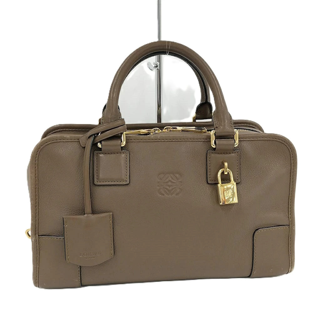 Loewe Amazona Handbag Anagram Leather Brown